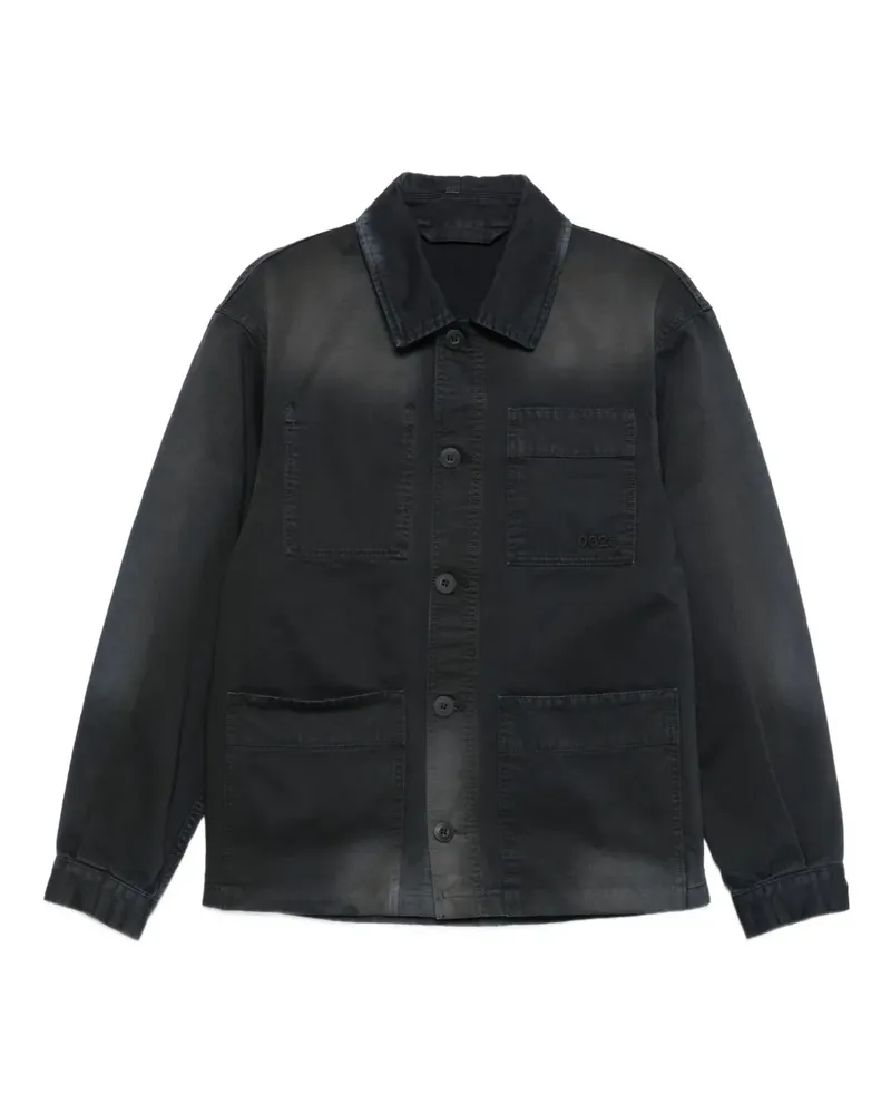 032c Jacke mit geknöpften Taschen - Blau Blau