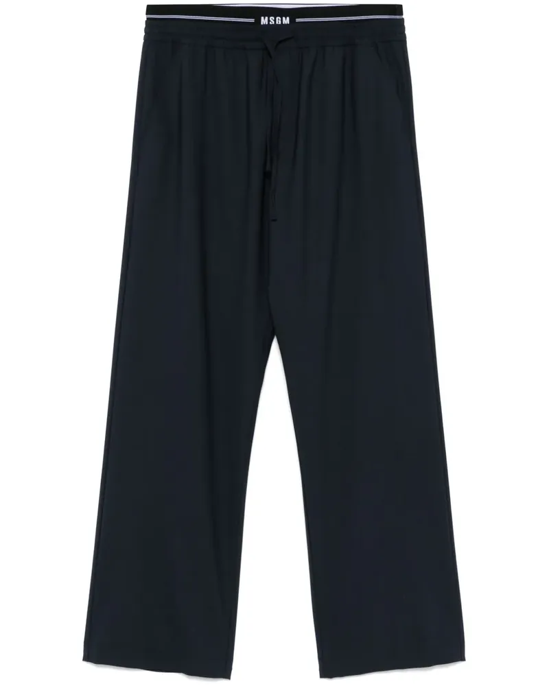 MSGM Hose mit Logo-Bund - Blau Blau