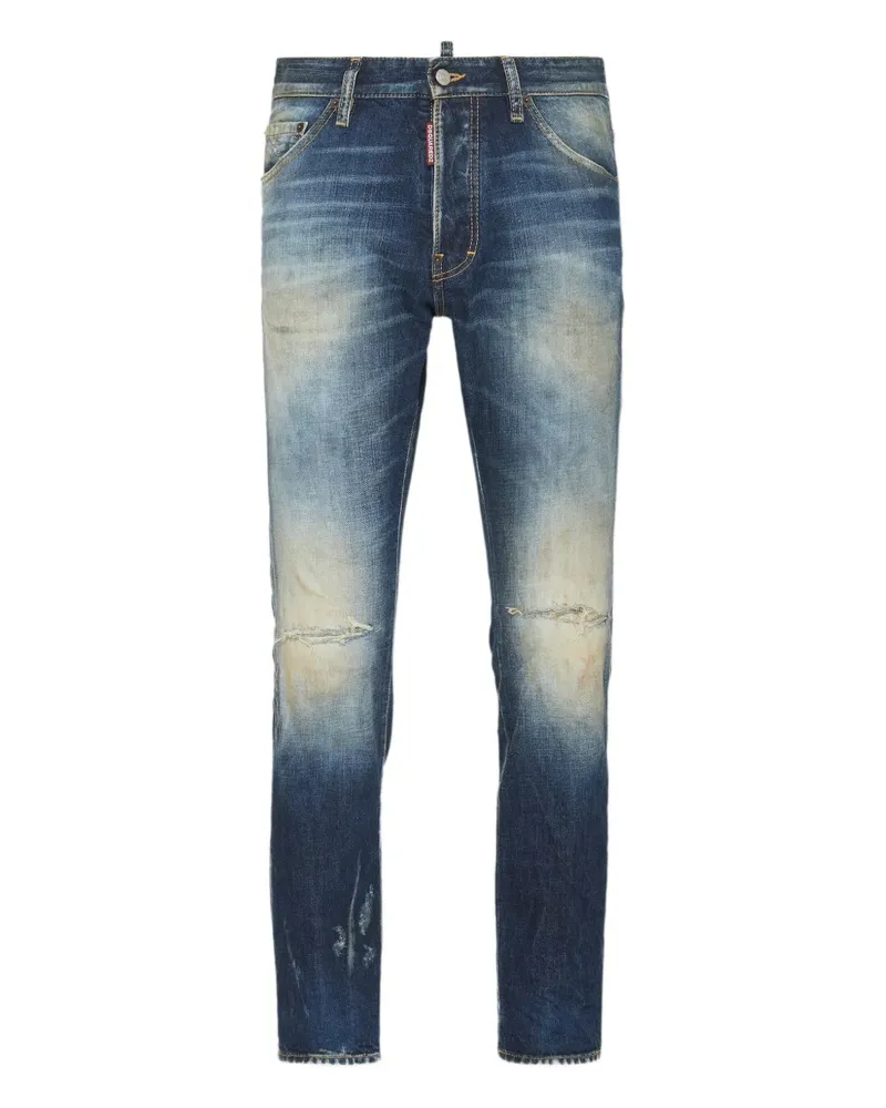Dsquared2 Ausgeblichene Patchwork-Jeans - Blau Blau