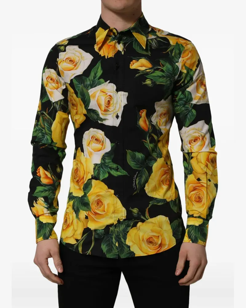 Dolce & Gabbana Sicilia floral-print shirt - Schwarz Schwarz