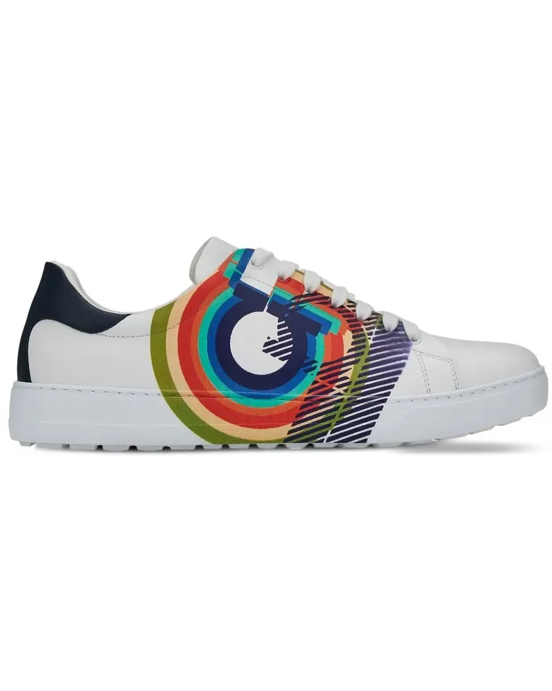 Ferragamo Sneakers mit Gancini-Print - Weiß Weiß