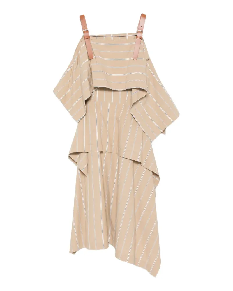 Moschino striped buckled-strap maxi dress - Nude Nude