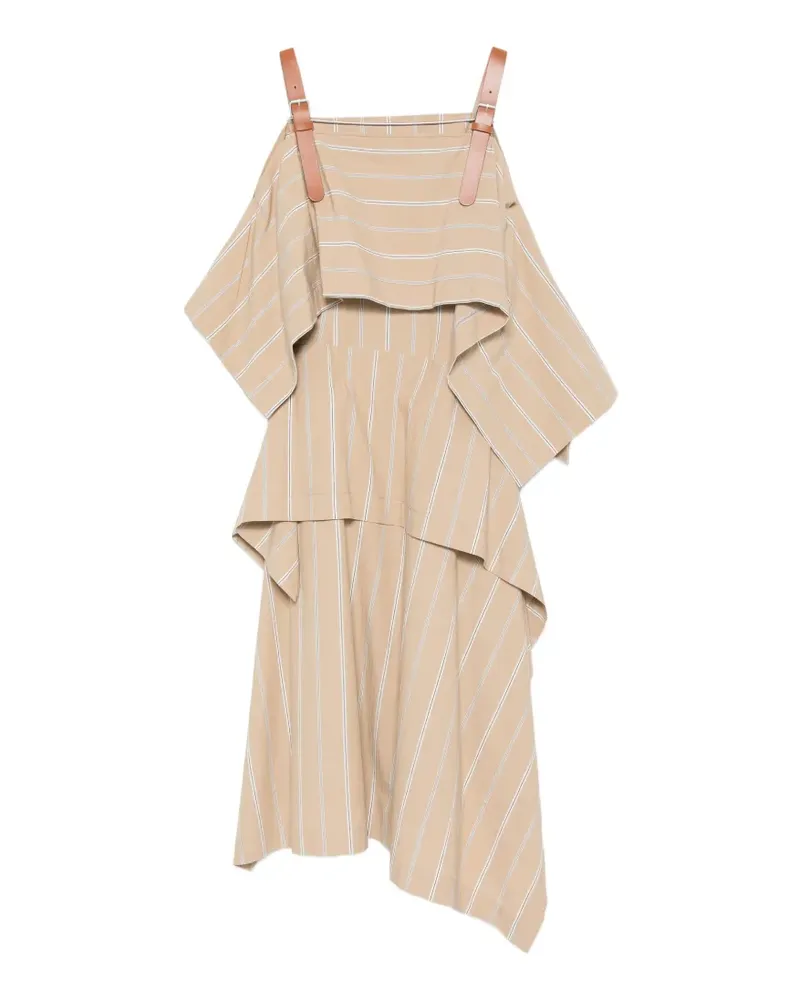 Moschino Gestreiftes Maxikleid mit Schnalle - Nude Nude