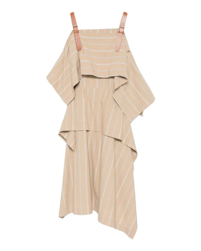 Moschino Gestreiftes Maxikleid mit Schnalle - Nude Nude