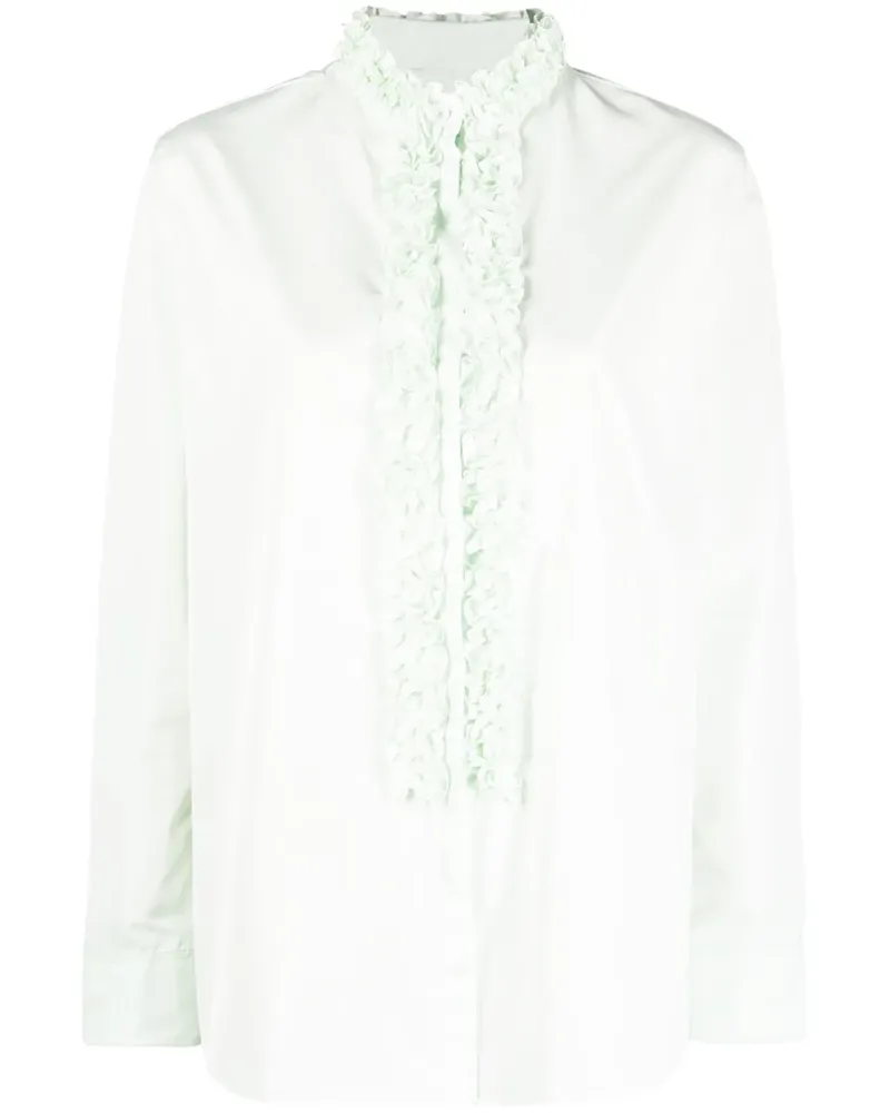 Jil Sander Bluse mit Rüschendetail - Grün Grün