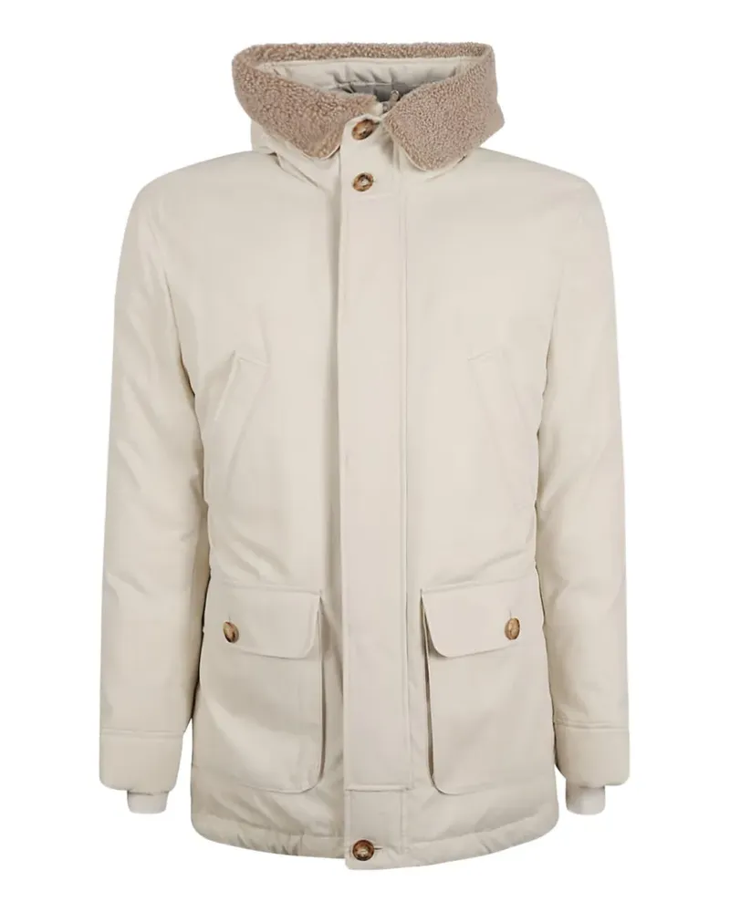 Brunello Cucinelli shearling-collar parka - Nude Nude