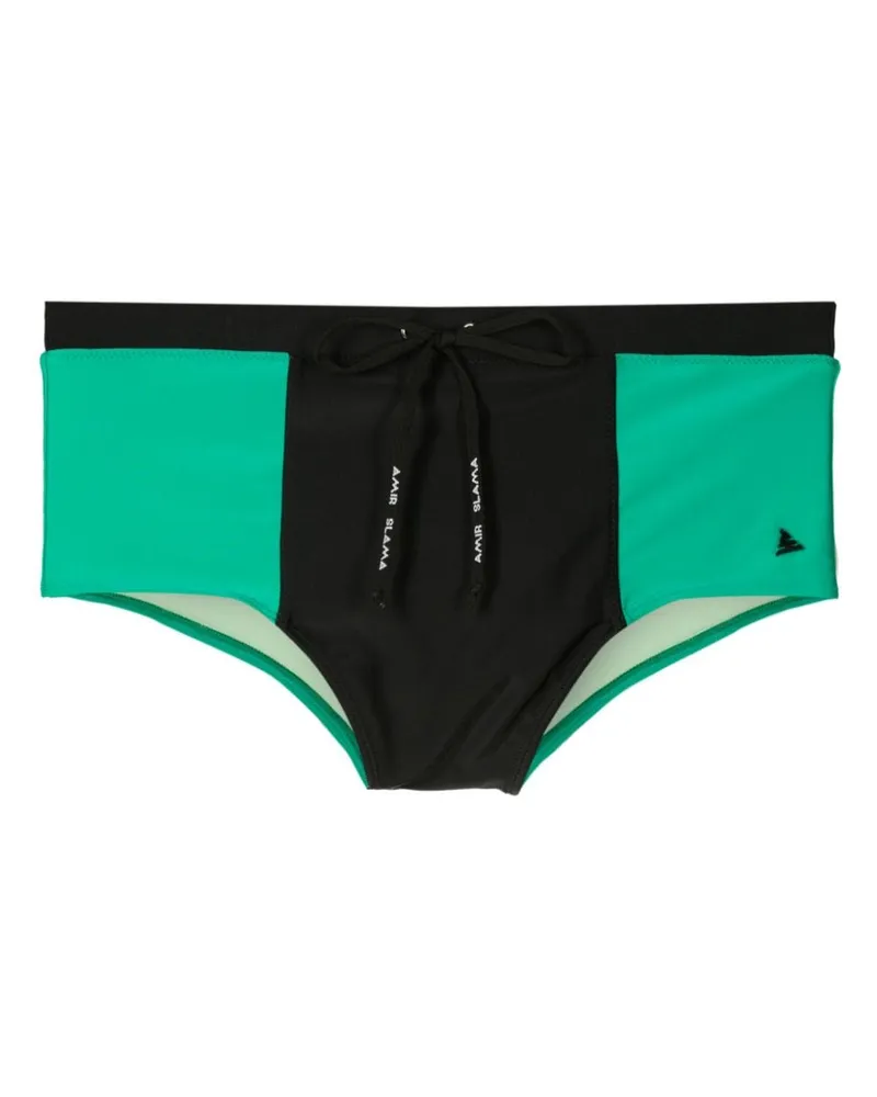 Amir Slama Badeshorts in Colour-Block-Optik - Grün Grün