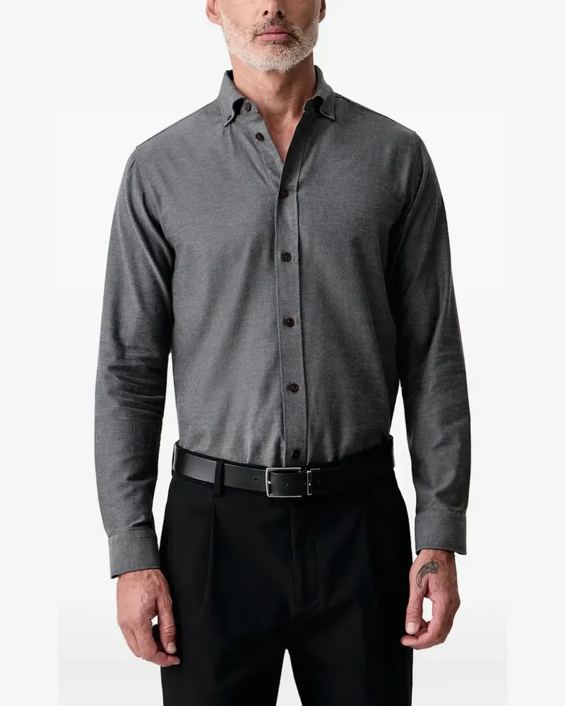 Mos Mosh Marco button-down collar long-sleeve shirt - Grau Grau