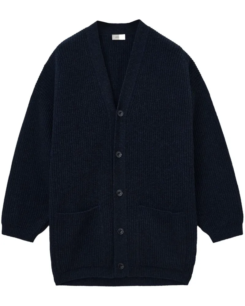 Christophe Lemaire Gerippter Cardigan - Blau Blau