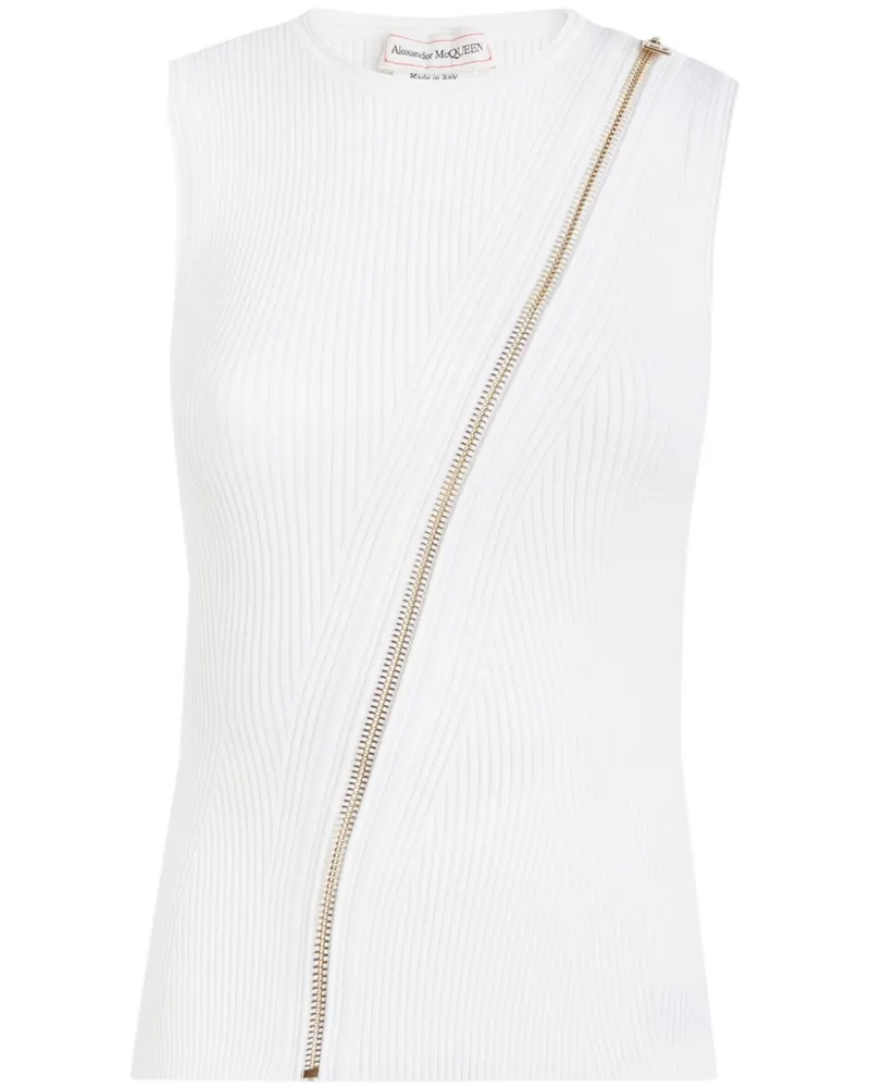 Alexander McQueen Weste mit Reißverschlussdetail - Weiß Weiß