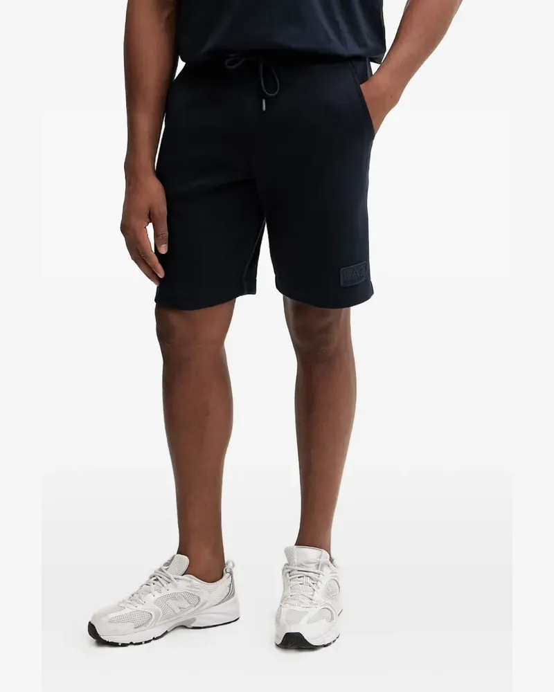 EA7 logo-patch drawstring shorts - Blau Blau
