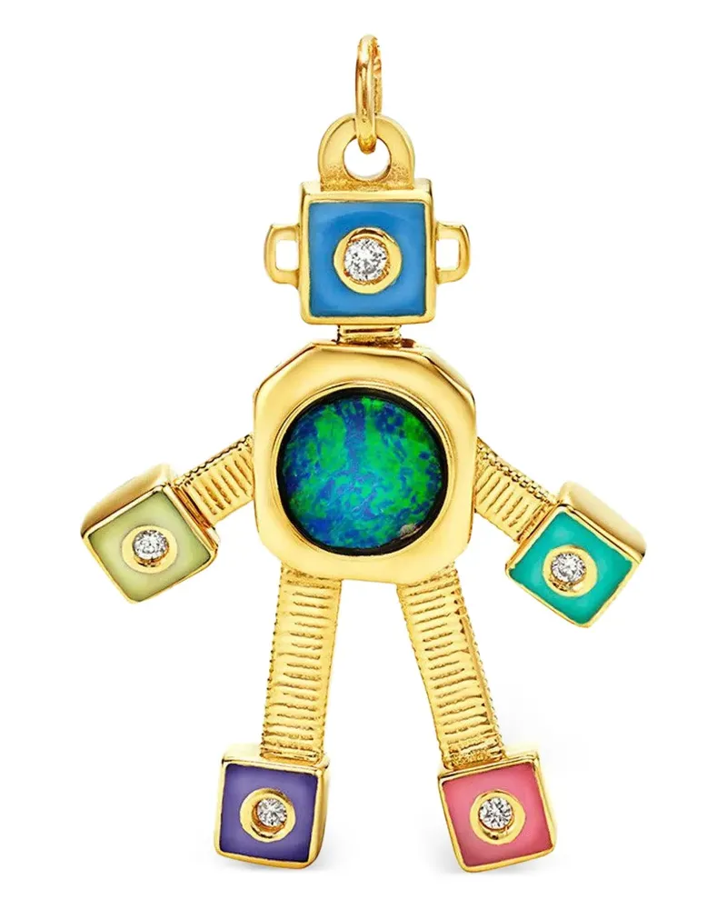 Vans 18kt Galaxy Heart Robot Gelbgoldanhänger Gold