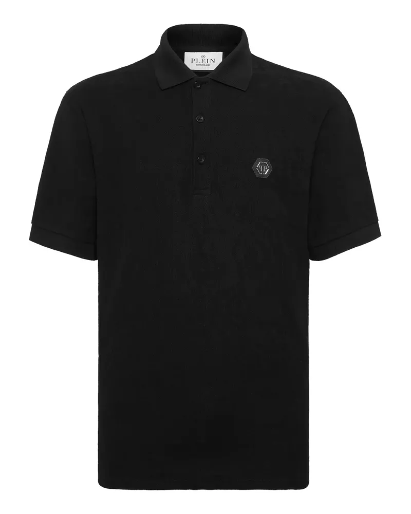 Philipp Plein Poloshirt mit Logo-Patch - Schwarz Schwarz