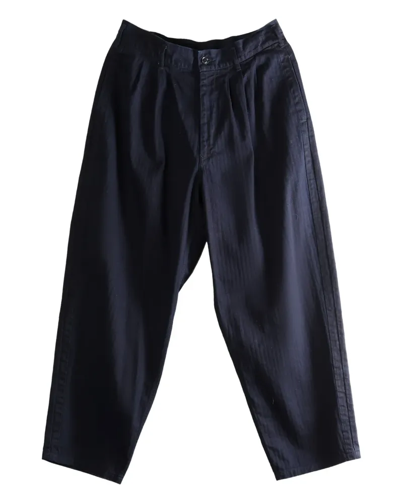 Yohji Yamamoto pleat-detail wide-leg trousers - Blau Blau