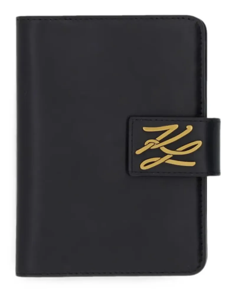 Karl Lagerfeld logo-plaque passport holder - Schwarz Schwarz