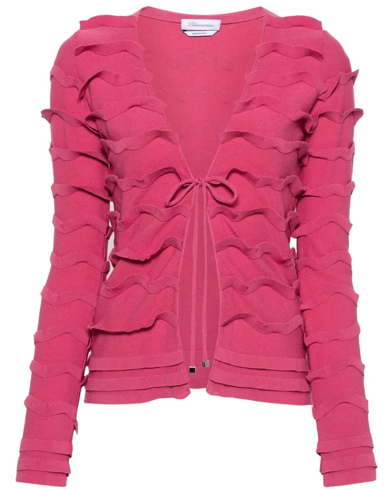 Blumarine Cardigan mit Rüschen Rosa