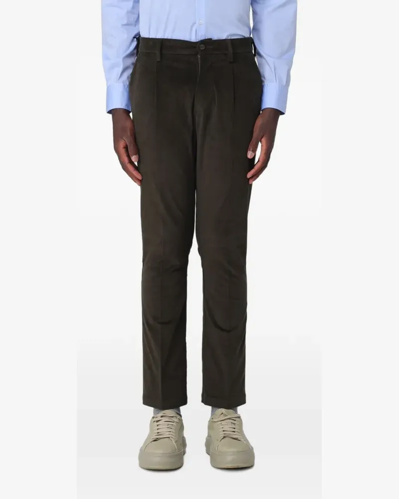 Brooksfield pleated corduroy straight-leg trousers - Braun Braun