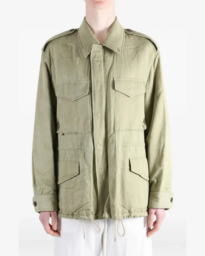 AURALEE Military-Jacke mit Schulterklappen und mehreren Taschen - Grün Grün