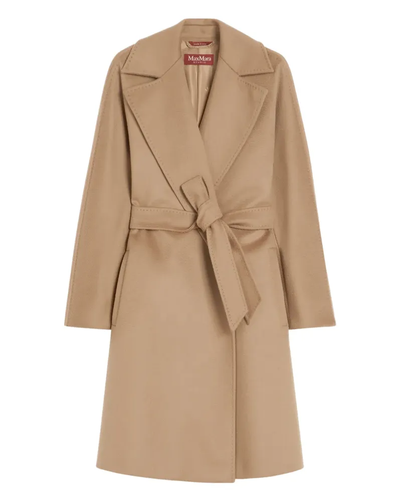 Max Mara belt-fastening coat - Nude Nude