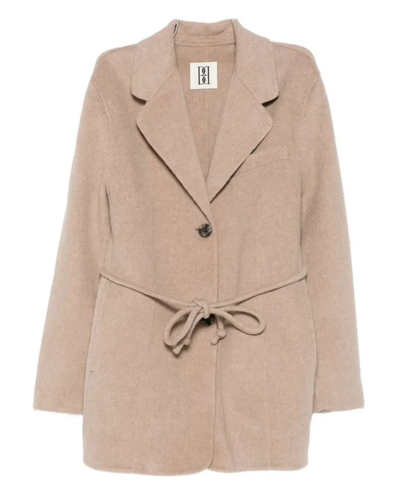 By Malene Birger tie-waist single-breasted blazer - Nude Nude