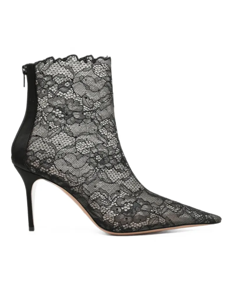 GEDEBE 90mm lace scalloped-edge ankle boots - Schwarz Schwarz