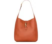 large Le 5 À 7 buckle leather shoulder bag - Orange