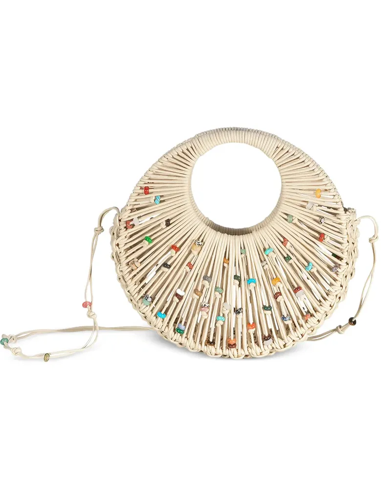 HIBOURAMA Jaya Desert Stone woven-design tote bag - Nude Nude