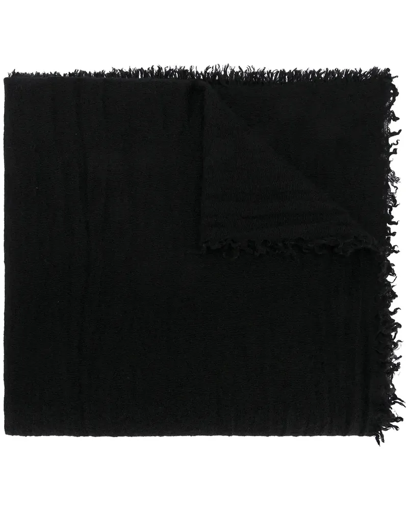 Faliero Sarti Strickschal mit Fransen - Schwarz Schwarz