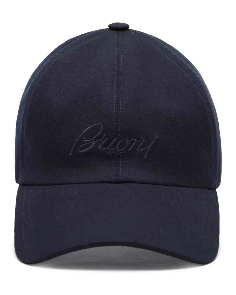 Brioni logo-embroidered cap hat - Blau Blau