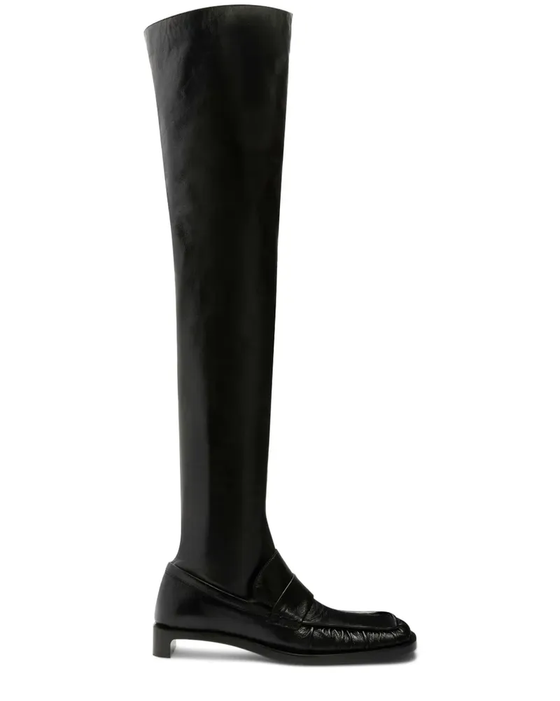 Jil Sander Klassische Overknee-Stiefel - Schwarz Schwarz