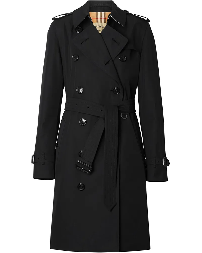 Burberry Kensington' Heritage-Trenchcoat Schwarz