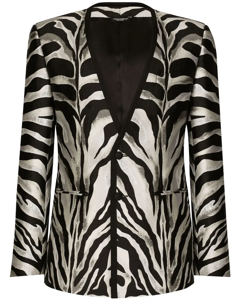 Dolce & Gabbana Blazer mit Zebra-Print - Schwarz Schwarz