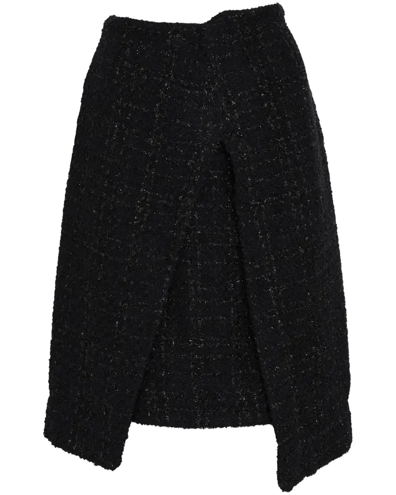 Gloria Coelho Tweed-Rock mit Kellerfalte - Schwarz Schwarz