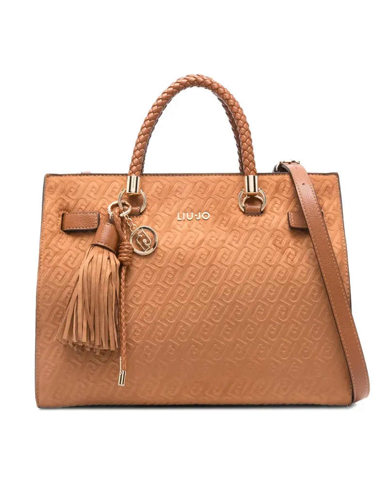 Liu Jo Manhattan debossed tassel tote bag - Braun Braun