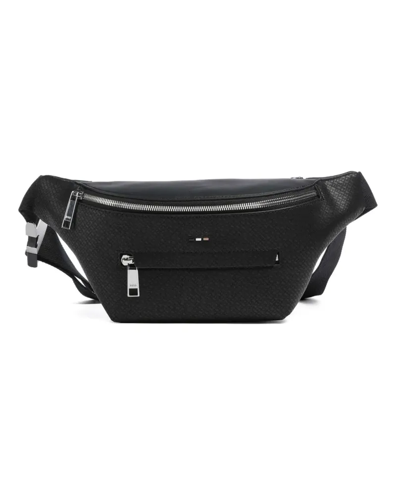 HUGO BOSS logo-patch zip-fastening belt bag - Schwarz Schwarz