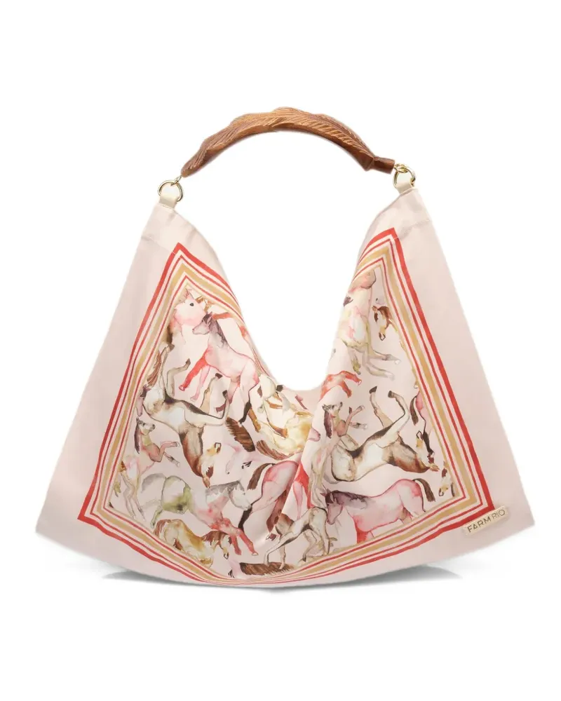 FARM Rio Tote Bag mit Pferdeprint - Rosa Rosa
