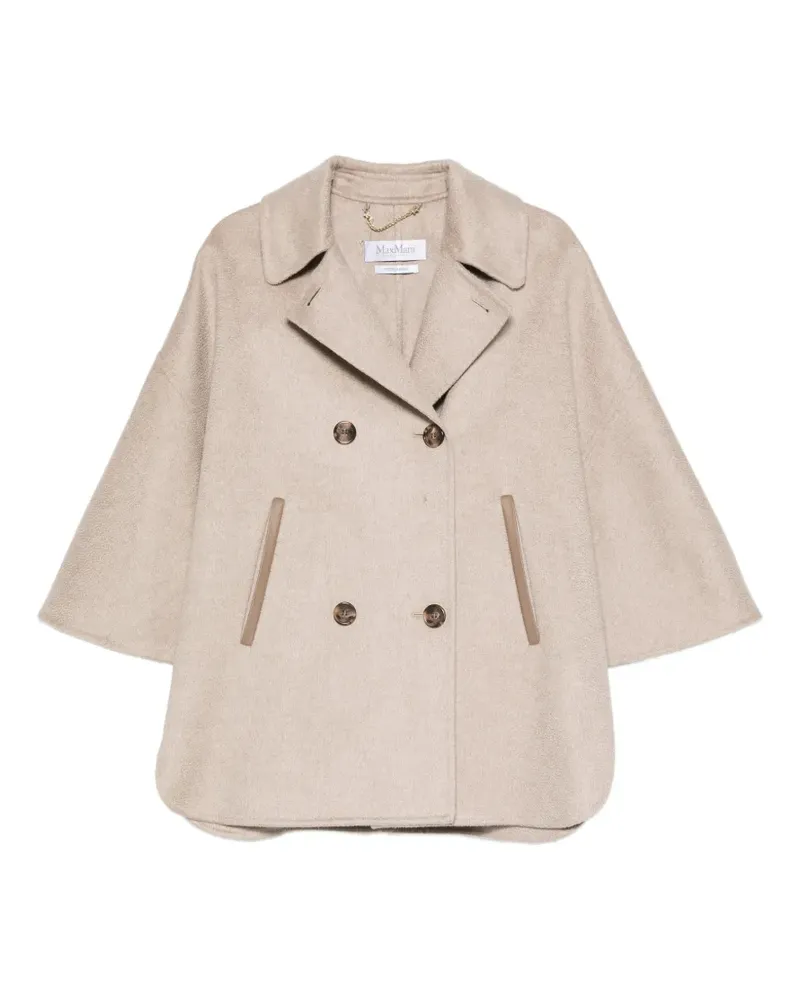 Max Mara Aospite double-breasted cape-style jacket - Nude Nude