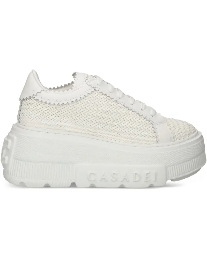 Casadei Strukturierte Nexus Plateau-Sneakers - Weiß Weiß