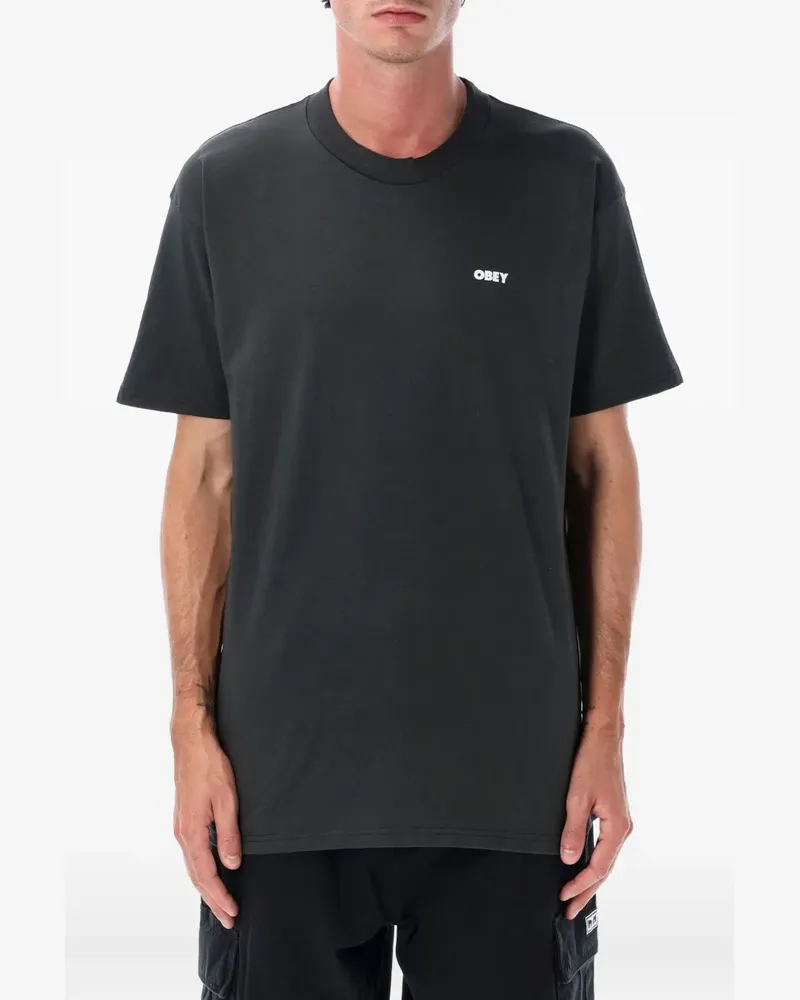 Obey World in Flames T-Shirt - Schwarz Schwarz