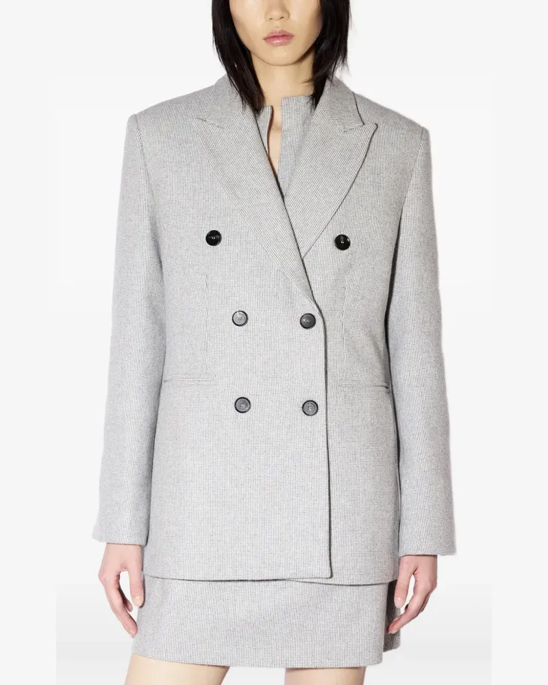 Liviana Conti Roger double-breasted micro-check blazer - Grau Grau
