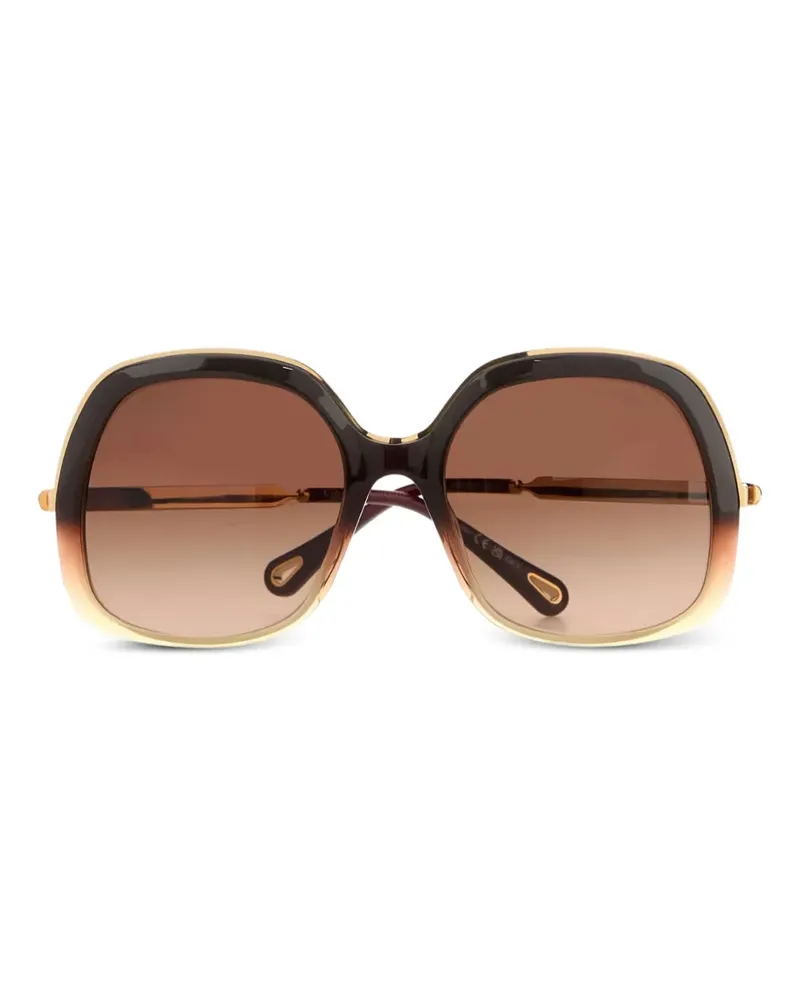 Chloé Sonnenbrille mit eckigem Gestell - Braun Braun