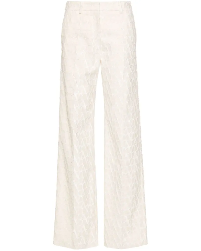 Valentino Garavani Beflockte Toile Iconographe Hose - Weiß Weiß