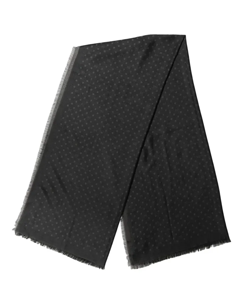 Dolce & Gabbana polka-dot frayed scarf - Schwarz Schwarz
