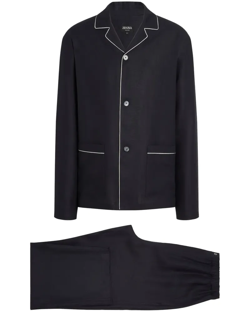 Ermenegildo Zegna Oasi Lino Pyjama - Blau Blau
