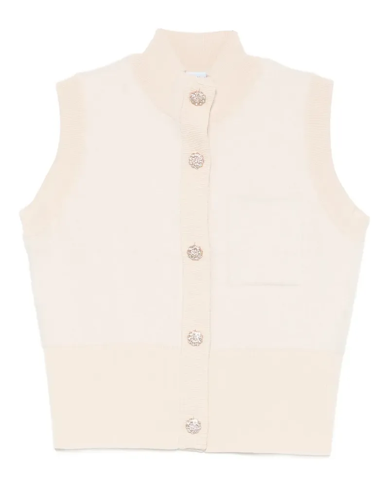 Blumarine buttoned sleeveless cardigan - Nude Nude