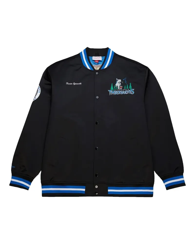Mitchell & Ness x NBA Minnesota Timberwolves Kevin Garnett bomber jacket - Schwarz Schwarz