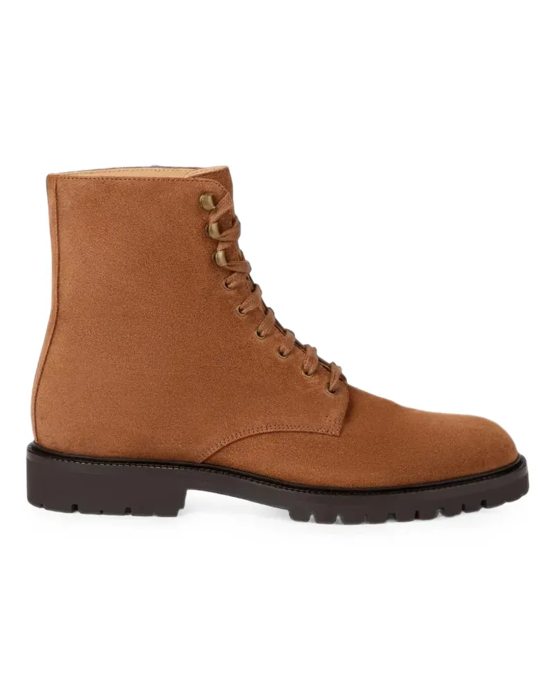 Brunello Cucinelli lace-up suede ankle boots - Braun Braun