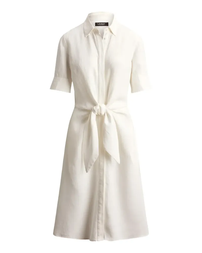 Ralph Lauren tie-front linen midi shirt dress - Nude Nude