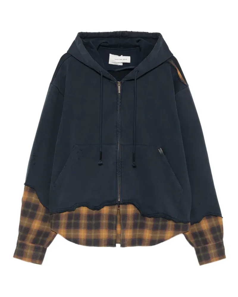 Feng Chen Wang Kapuzenjacke im Layering-Look - Blau Blau