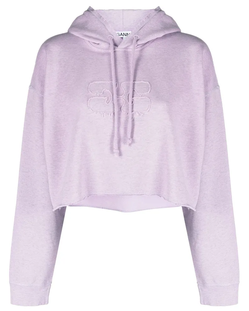 Ganni Cropped-Hoodie - Violett Violett
